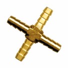 Brass-hose-barb-Union-Cross